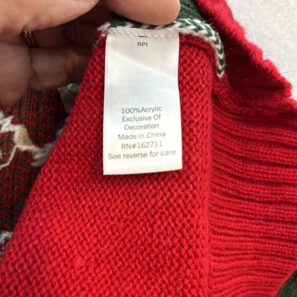 Celebrate Together Men Sz Small Christmas Sweater Deer Drinking Hot Cocoa Ugly - Picture 6 of 8